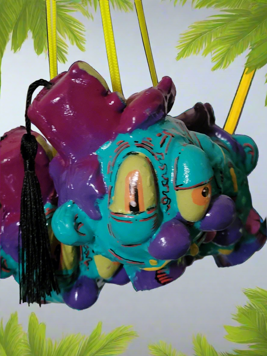 Cabeza Reducida (Fez) hotrod mirror hangers Shrunken Heads handmade